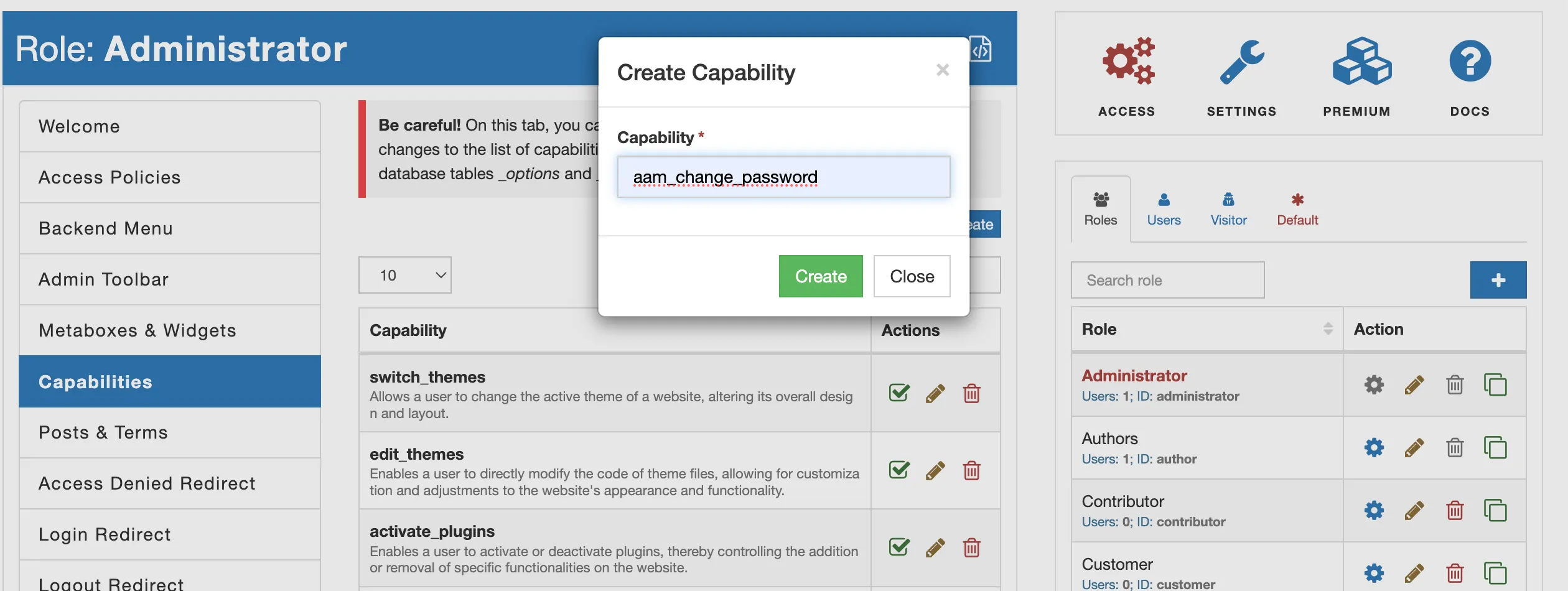 AAM Create Custom Capability