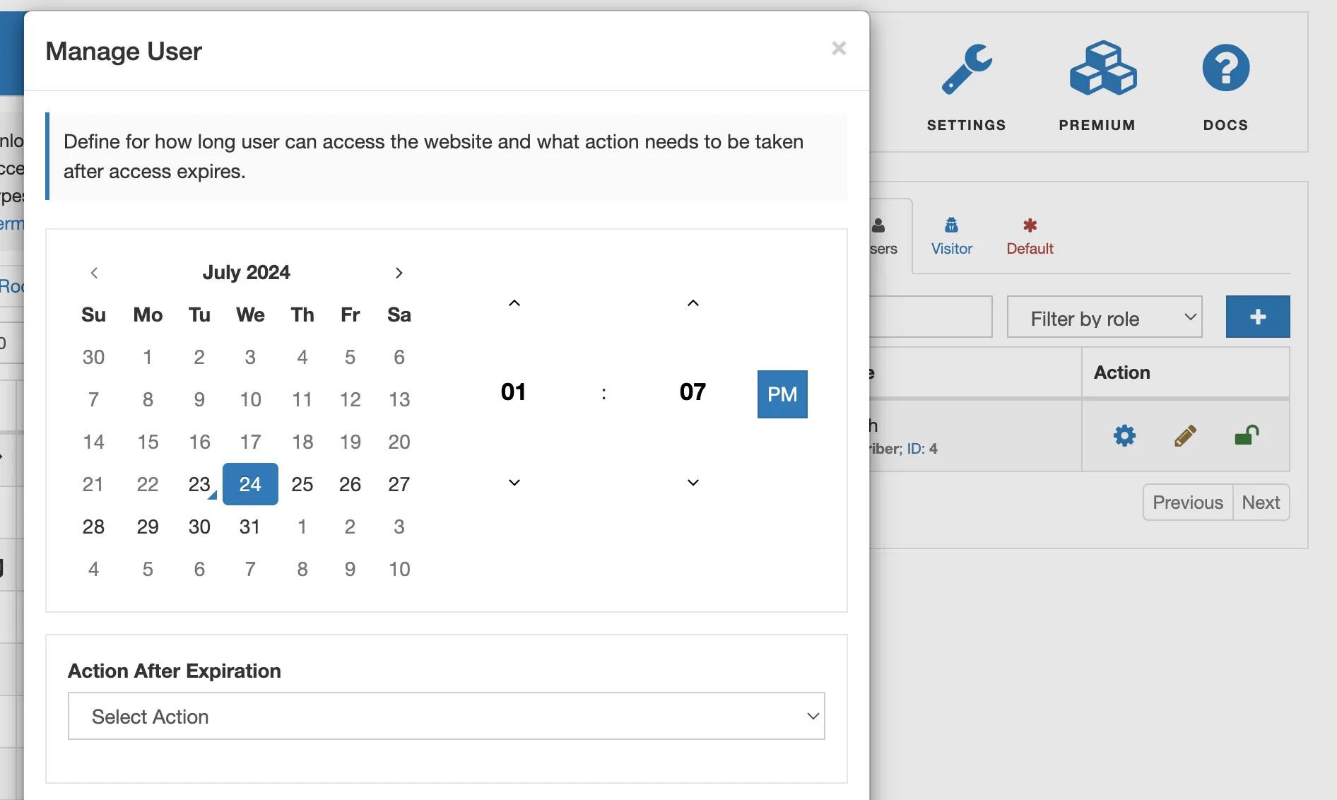 AAM Manager User Modal