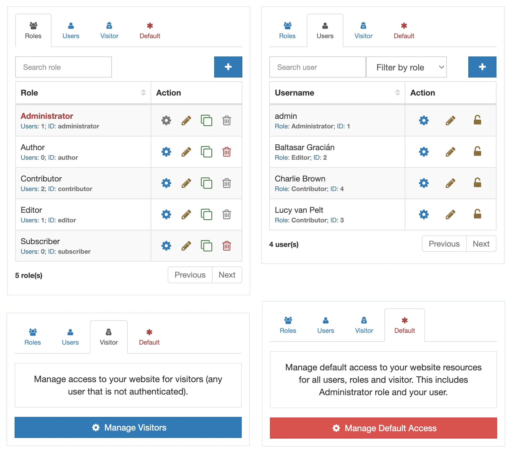 AAM Users Roles Widget Search User