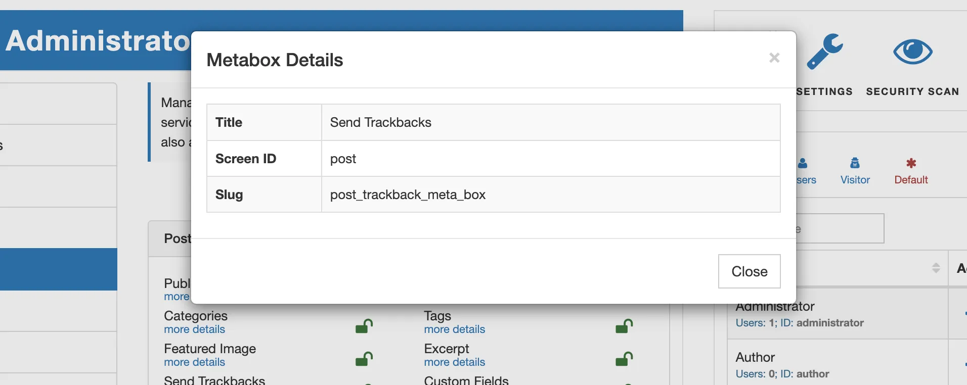 Metabox Widget ID
