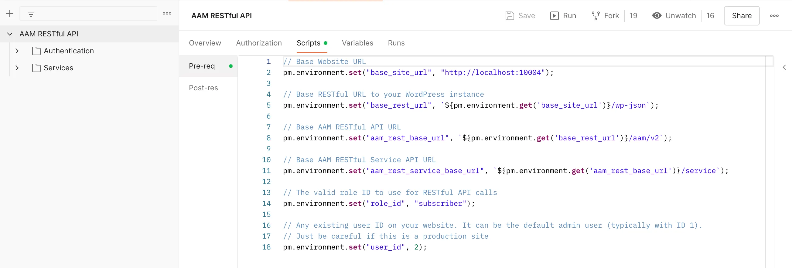 Postman Collection Env Vars