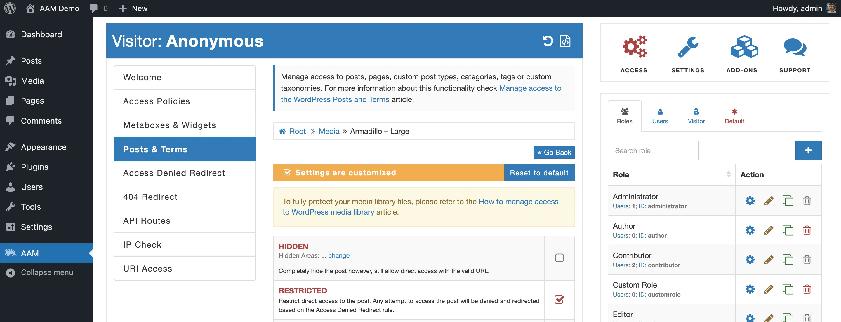 AAM Restrict Media Items with Posts &amp; Terms