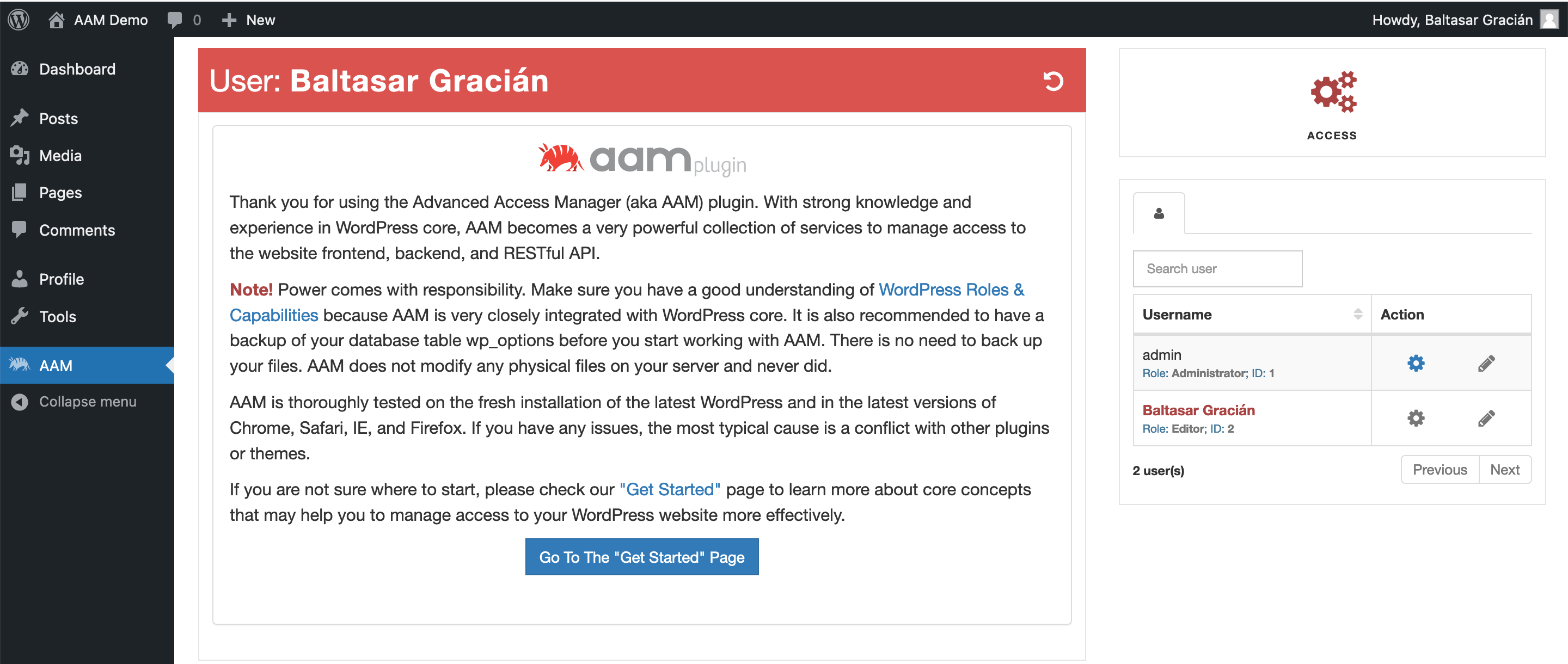 AAM Allow To Manage Users