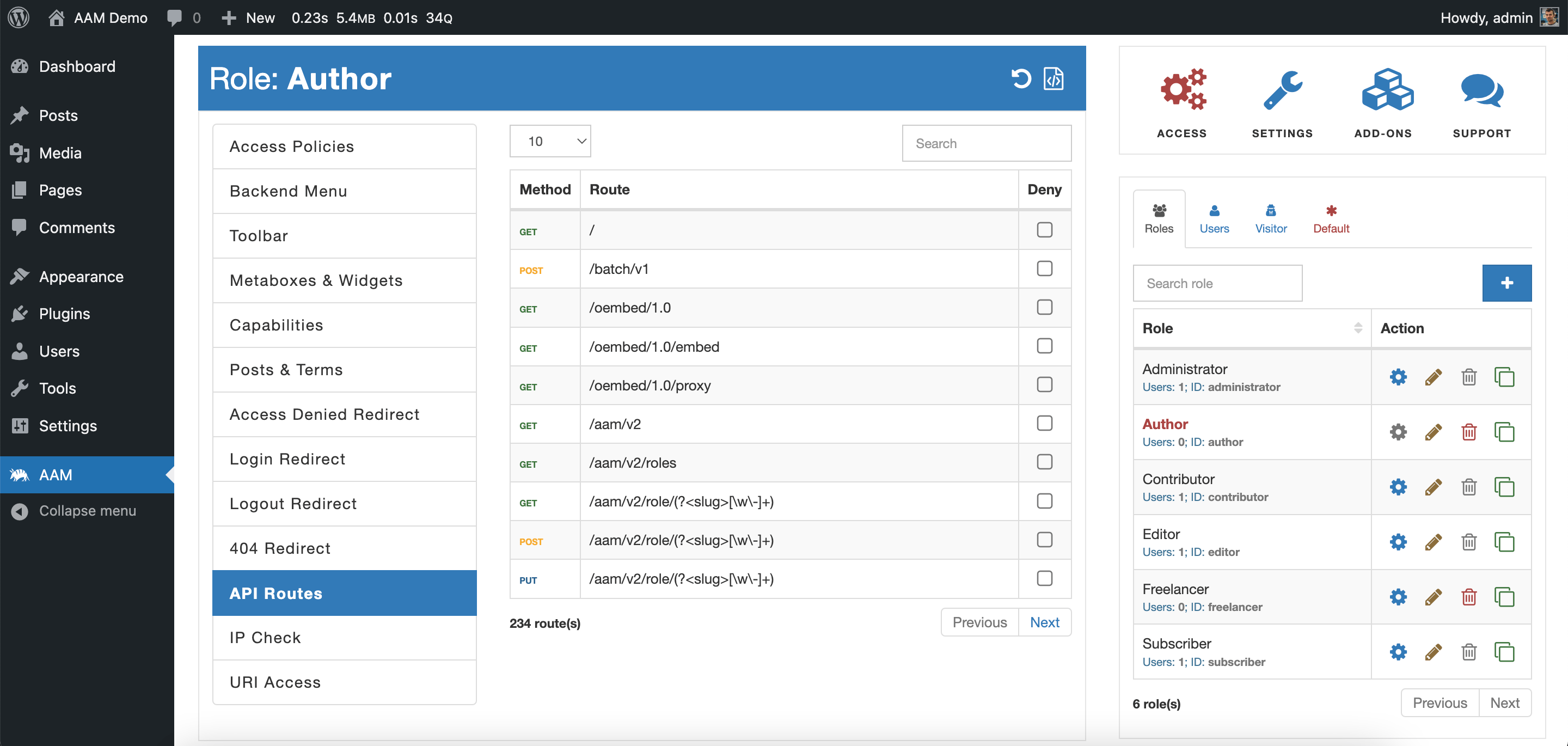 AAM API Routes