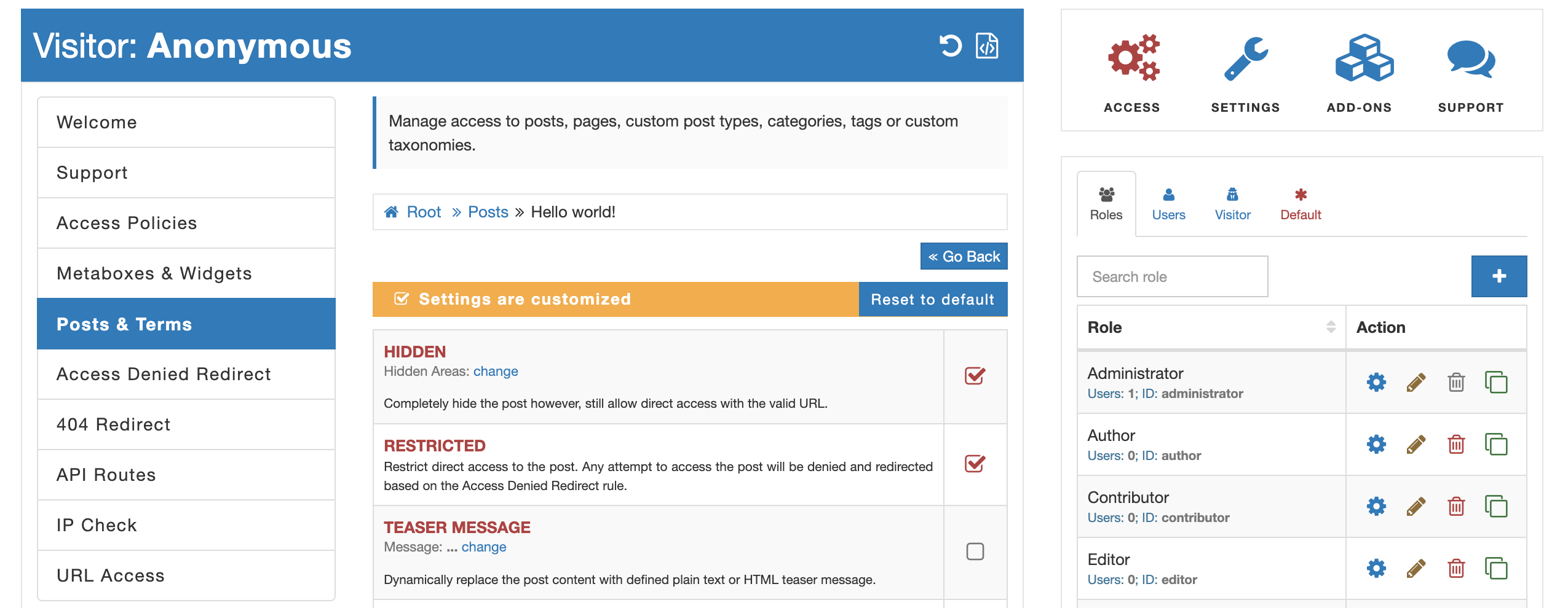 AAM Hidden & Restricted Options