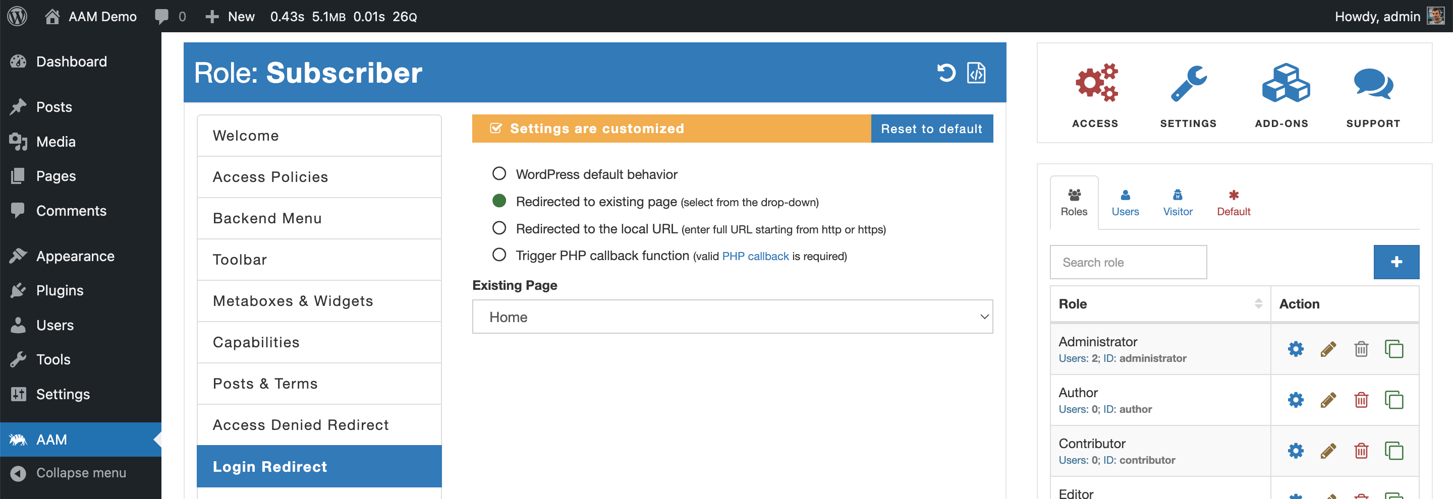 AAM Login Redirect Service