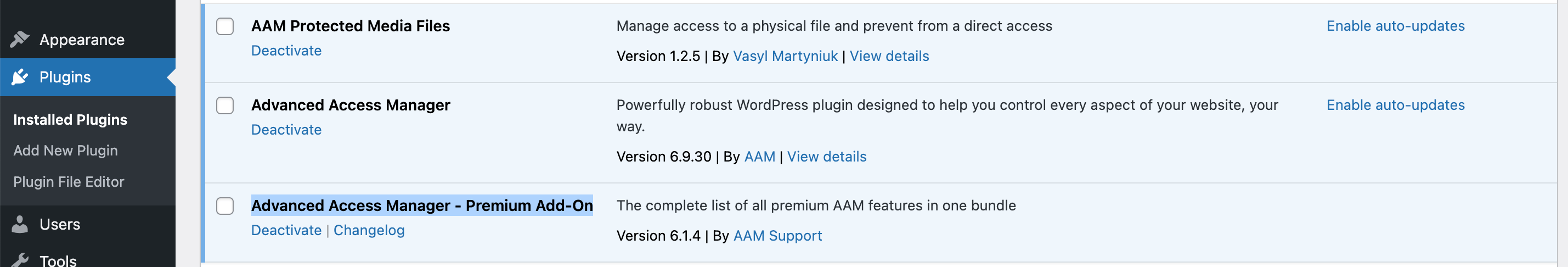 AAM Premium Add-on Version