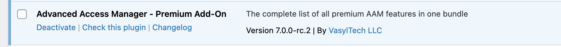 AAM Premium Changelog Link