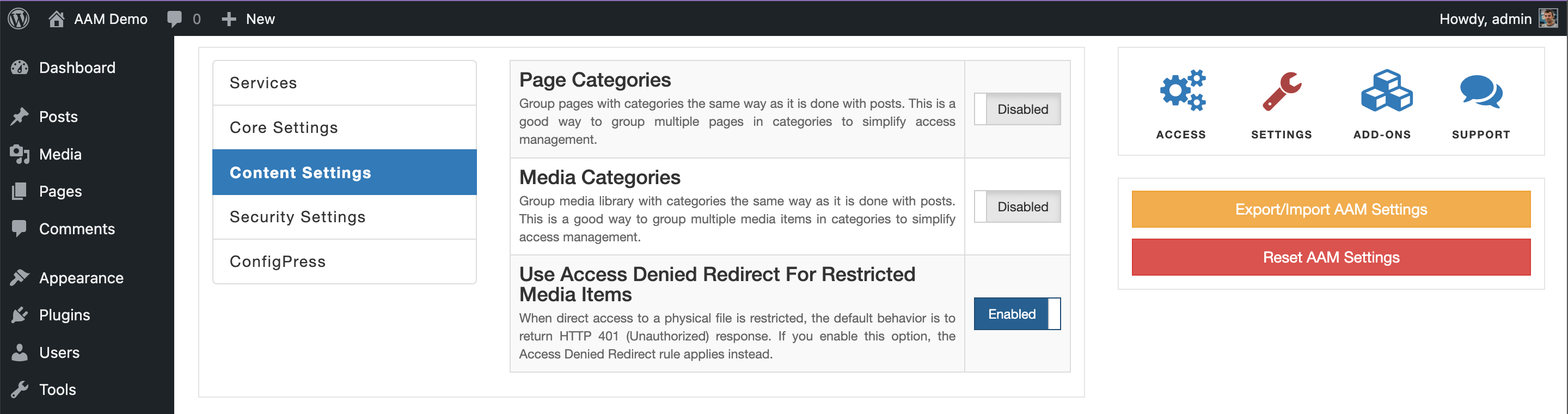 Media Access Denied Redirect