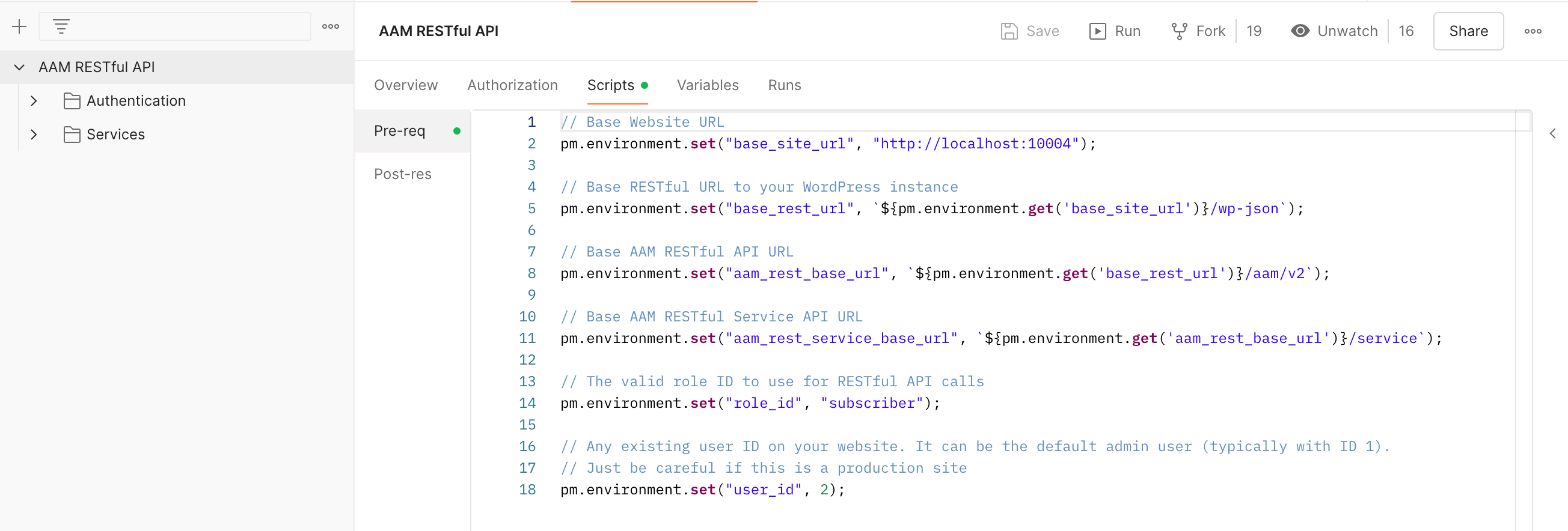 Postman Collection Env Vars