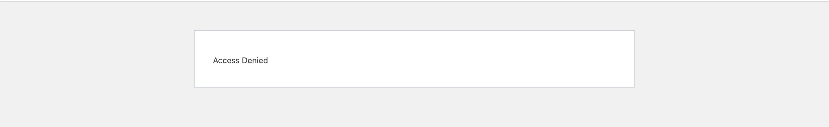 WordPress Access Denied Message